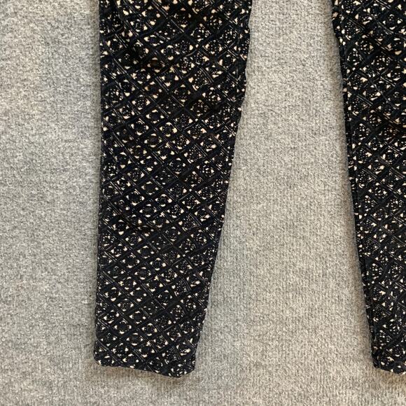 Pilcro Pants Womens 25 Black Cream Corduroy Fit Serif Skinny Ankle Anthropologie - Picture 3 of 16